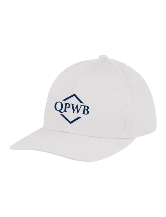 Premium Modern Structured Twill White Snapback Cap w/QPWB Logo