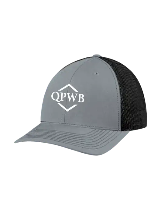Richardson Adjustable Snapback Original 112 Trucker Cap Heather Grey w/Black Mesh w/QPWB Logo
