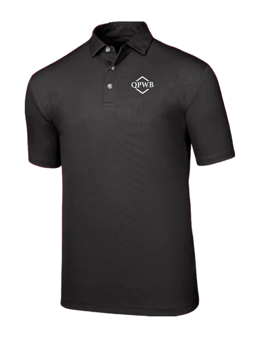 Callaway Birdseye Black Polo w/QPWB Logo