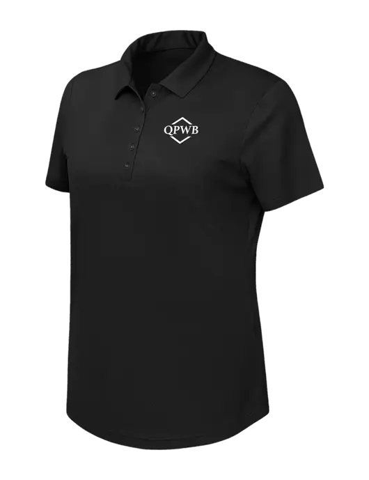 Callaway Womens Birdseye Black Polo w/QPWB Logo