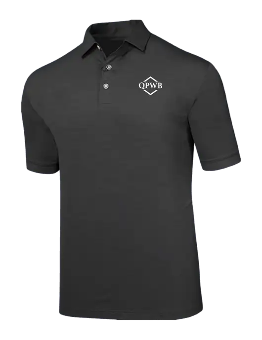 Callaway Black Fashion Tonal Polo w/QPWB Logo
