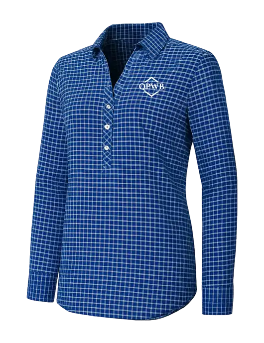 Womens Navy/White City Stretch Shirt w/QPWB Logo