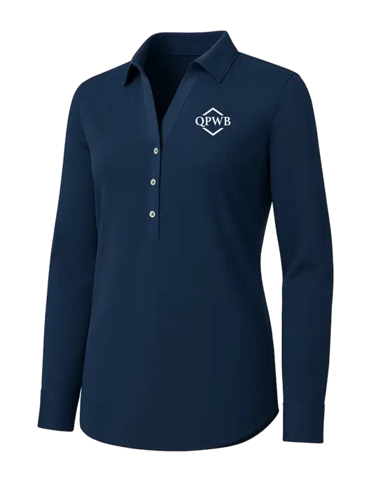 Womens Navy City Stretch Shirt w/QPWB Logo