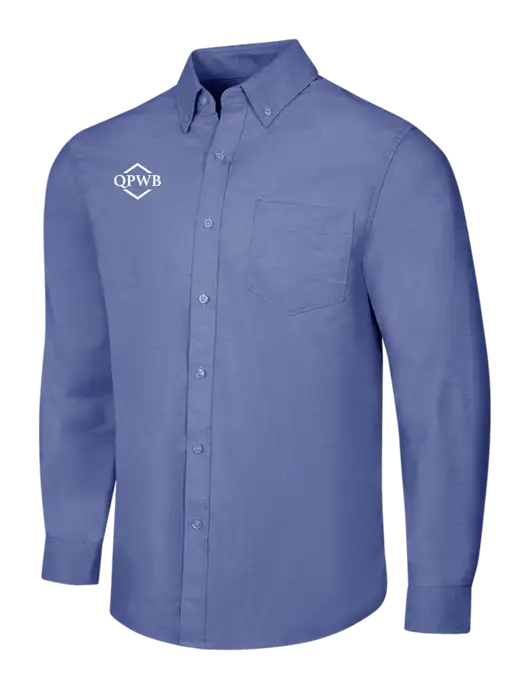 Navy SuperPro Oxford Shirt w/QPWB Logo