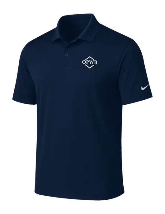 NIKE Navy Victory Solid Polo w/QPWB Logo