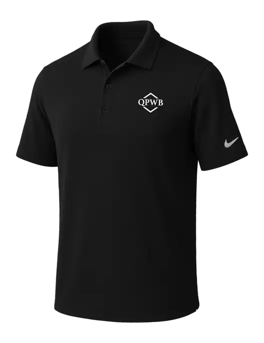 NIKE Black Dri-Fit Micro Pique Polo w/QPWB Logo
