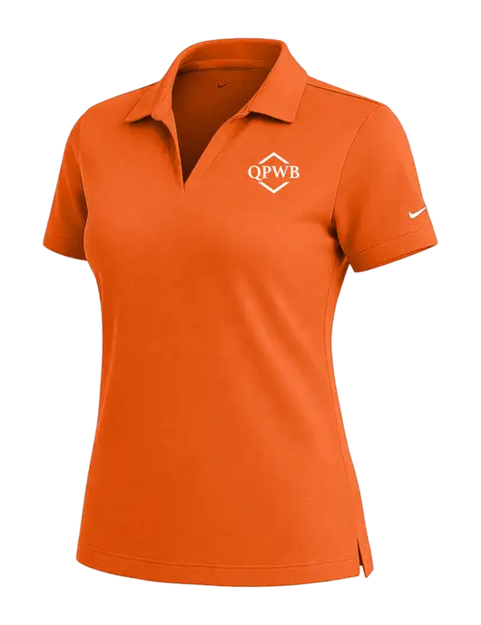 NIKE Orange Womens Dri-Fit Micro Pique Polo w/QPWB Logo