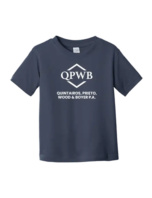 Rabbit Skins Navy Toddler Fine Jersey Tee w/QPWB Logo