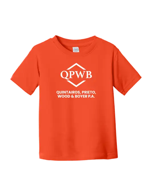 Rabbit Skins Orange Toddler Fine Jersey Tee w/QPWB Logo