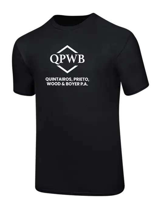 Ring Spun Jet Black 4.5 oz T-Shirt w/QPWB Logo