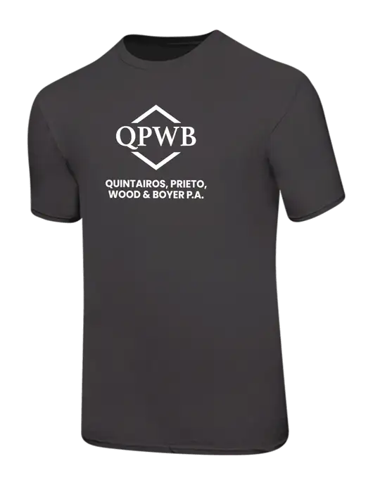 Ring Spun Charcoal 4.5 oz T-Shirt w/QPWB Logo