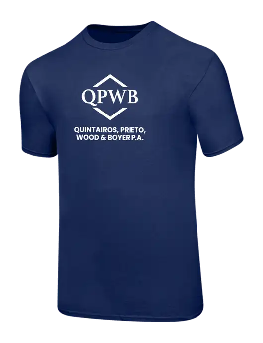 Ring Spun Navy 4.5 oz T-Shirt w/QPWB Logo