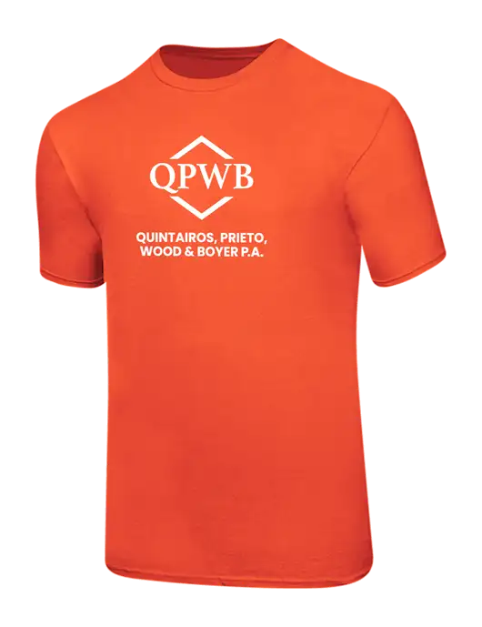 Ring Spun Orange 4.5 oz T-Shirt w/QPWB Logo