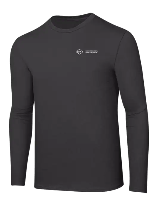 Ring Spun Charcoal 4.5 oz Long Sleeve T-Shirt w/QPWB Logo