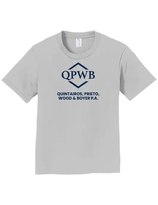Youth Ring Spun Silver 4.5 oz T-Shirt w/QPWB Logo
