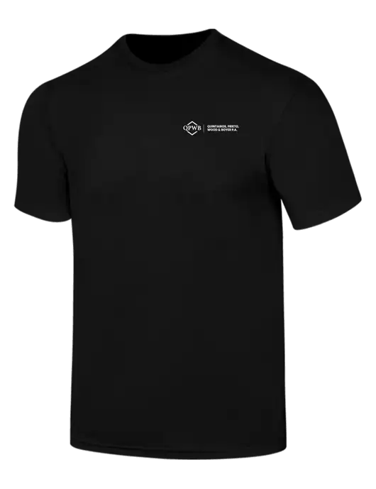 Simply Soft Black 4.5oz  Poly/Combed Ring Spun Cotton T-Shirt w/QPWB Logo