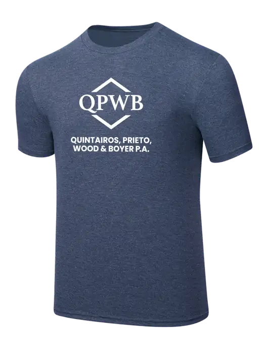 Simply Soft Navy Frost 4.5oz  Poly/Combed Ring Spun Cotton T-Shirt w/QPWB Logo