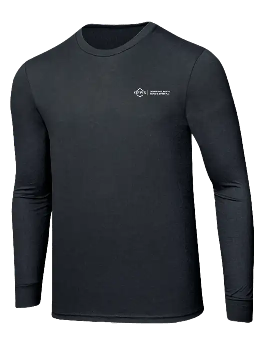 Simply Soft Long Sleeve Black Frost 4.5 oz, Poly/Combed Ring Spun Cotton T-Shirt w/QPWB Logo