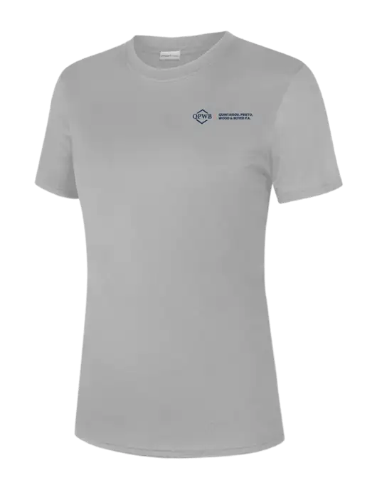  Womens Light Grey PosiCharge Competitor Tee w/QPWB Logo