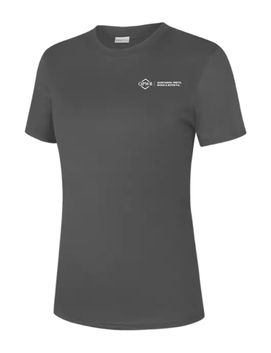  Womens Dark Grey PosiCharge Competitor Tee w/QPWB Logo