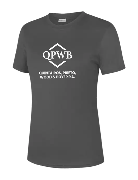  Womens Dark Grey PosiCharge Competitor Tee w/QPWB Logo