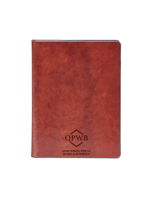 Fabrizio Brown Rfid Passport Holder w/QPWB Logo