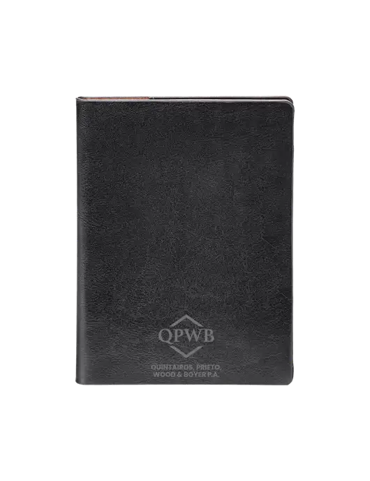 Fabrizio Black Rfid Passport Holder w/QPWB Logo