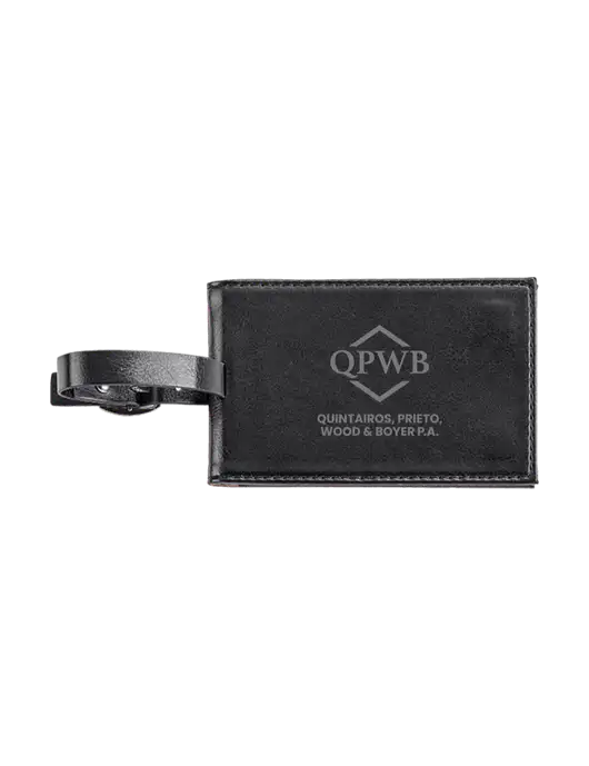Fabrizio Black Executive Luggage Tag w/QPWB Logo