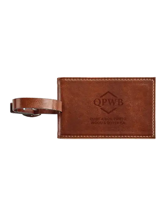 Fabrizio Brown Executive Luggage Tag w/QPWB Logo