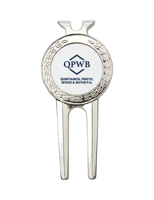 Silver Divot Tool, 1.5 x 3 w/QPWB Logo