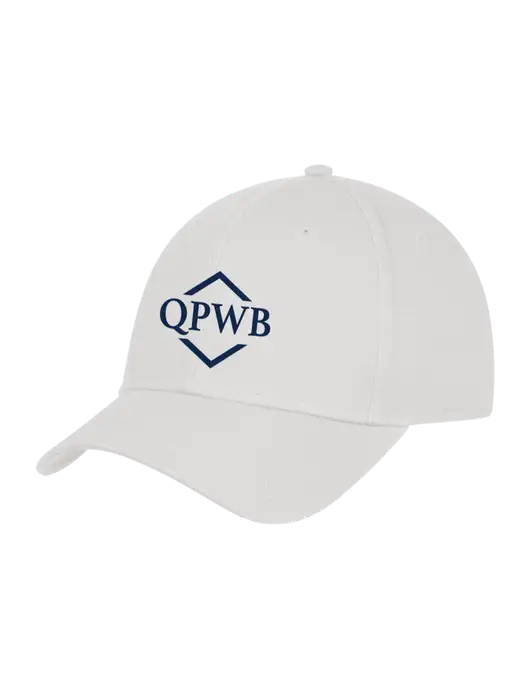 White Structured Cap Hook & Loop w/QPWB Logo