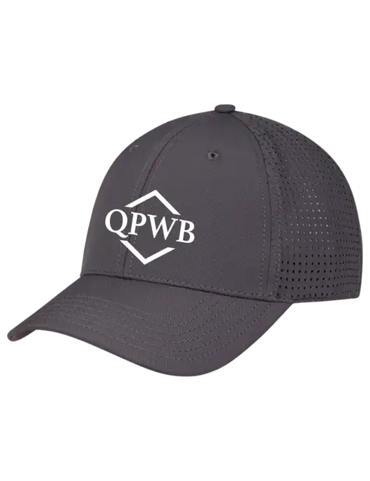 Charcoal Performance Stretchable Cap Hook & Loop w/QPWB Logo