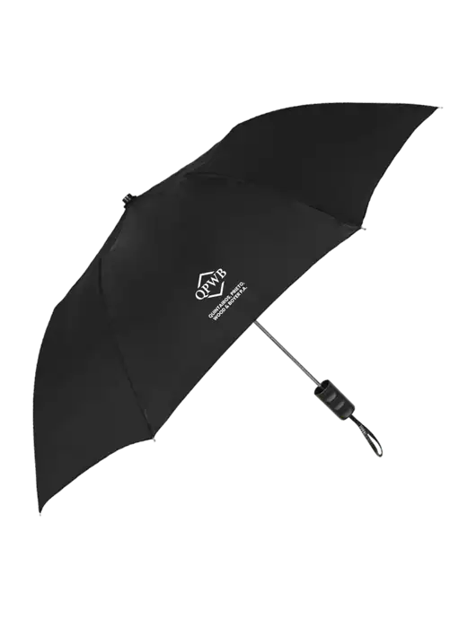 Black 42" Folding Umbrella  w/QPWB Logo