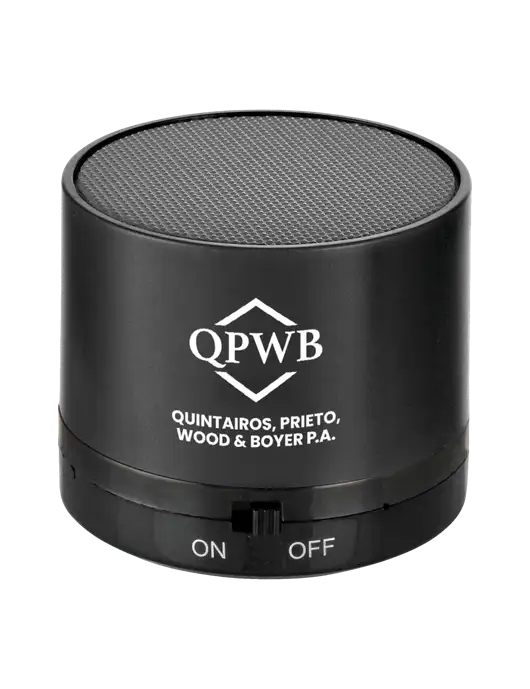Black Cylinder Bluetooth Speaker w/QPWB Logo