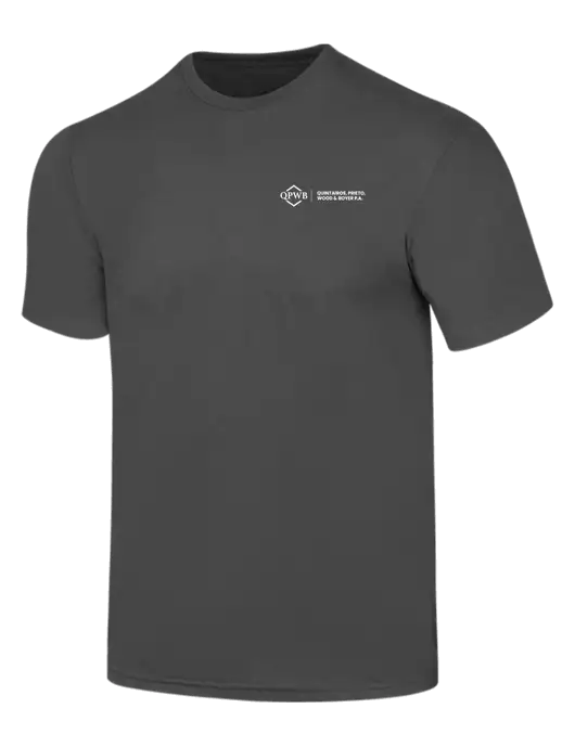 Simply Soft Charcoal 4.5oz  Poly/Combed Ring Spun Cotton T-Shirt w/QPWB Logo