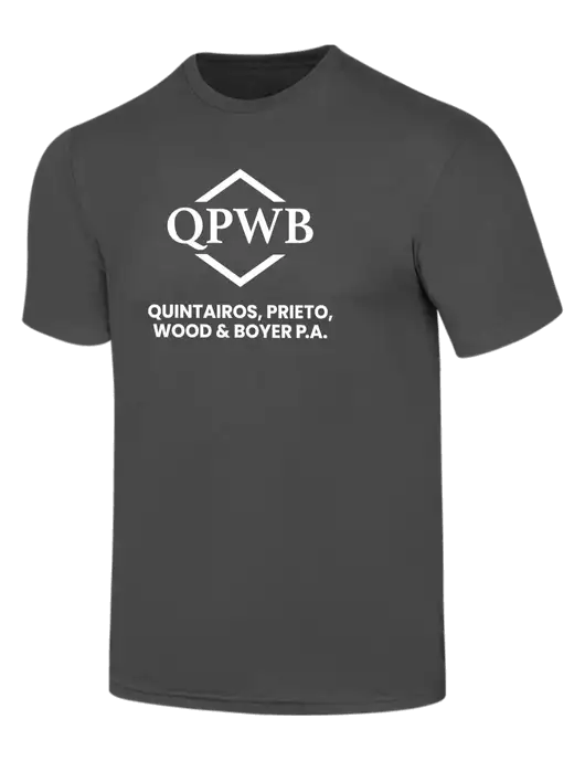 Simply Soft Charcoal 4.5oz  Poly/Combed Ring Spun Cotton T-Shirt w/QPWB Logo