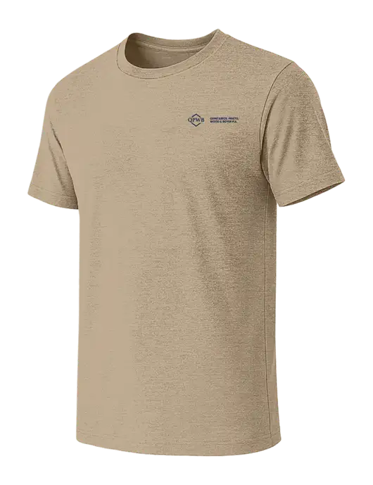 BELLA+CANVAS Heather Tan CVC Short Sleeve Tee w/QPWB Logo