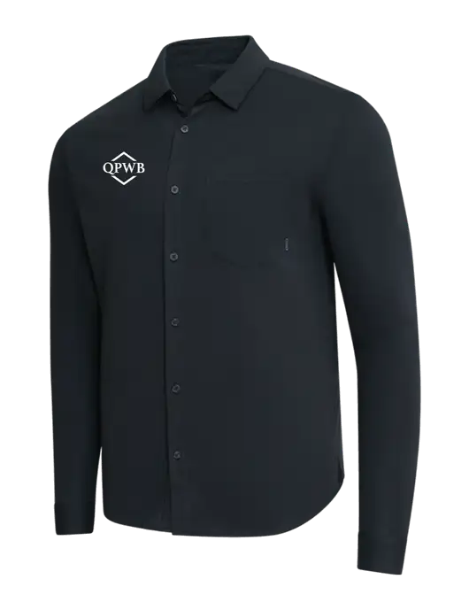 OGIO Black Extend Long Sleeve Button Up Shirt w/QPWB Logo