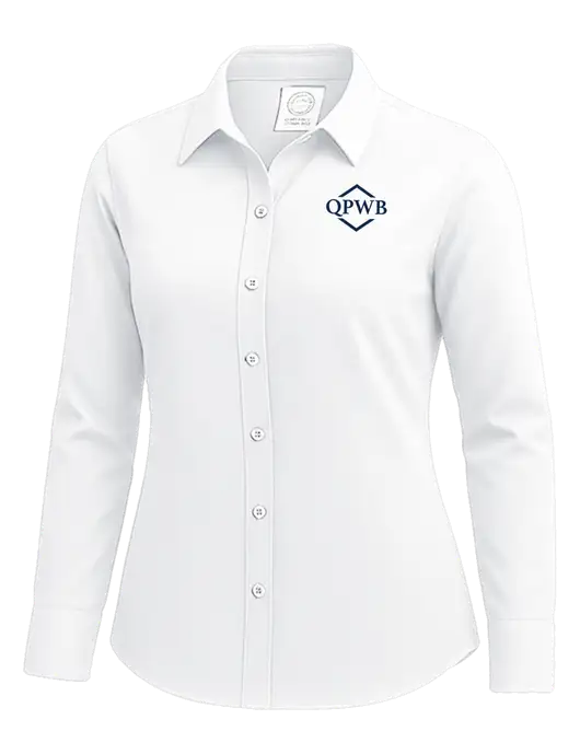 Brooks Brothers Womens White Wrinkle-Free Stretch Nailhead Shirt w/QPWB Logo