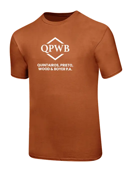 Ring Spun Burnt Orange 4.5 oz T-Shirt w/QPWB Logo