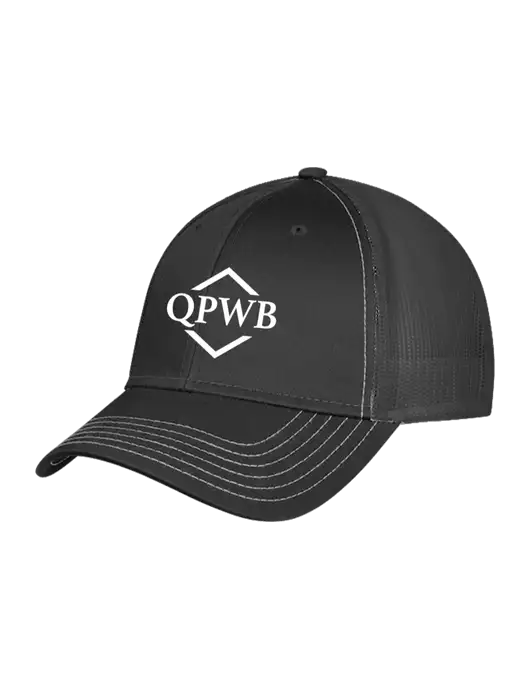 Charcoal Grey Mesh Trucker Cap Snap Back w/QPWB Logo