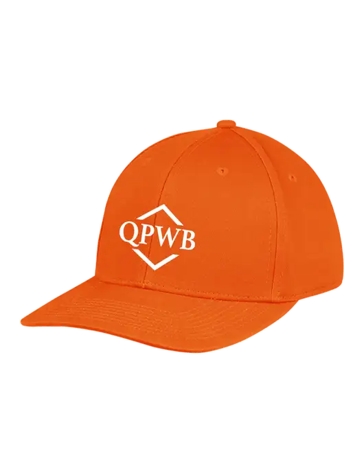 Premium Modern Structured Twill Orange Snapback Cap w/QPWB Logo