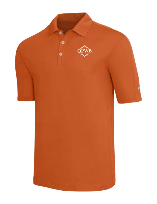 Nike Orange Tech Sport Dri-FIT Polo w/QPWB Logo