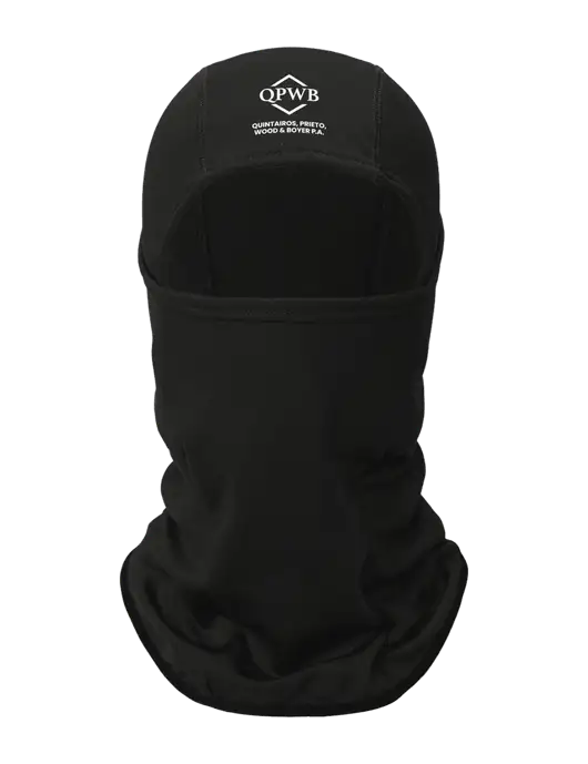 Black CornerStone Smooth Fleece Face Mask w/QPWB Logo