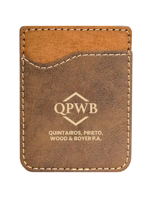 Rustic Laserable Leatherette Phone Wallet w/QPWB Logo