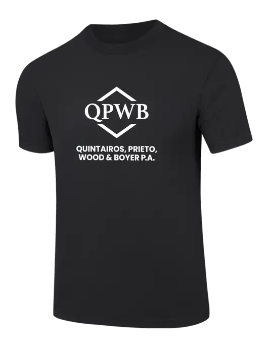 Comfort Colors 6.1 oz Black Heavyweight Ring Spun T-Shirt w/QPWB Logo