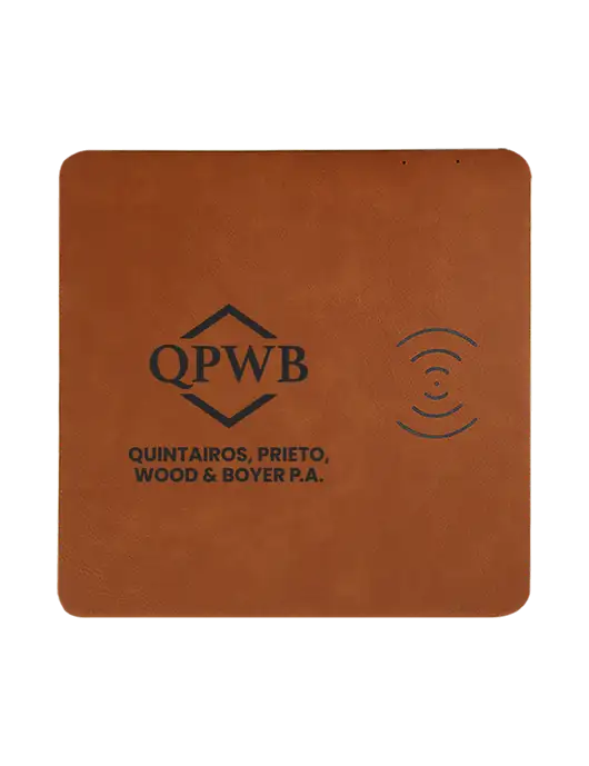 Rawhide Laserable Leatherette Phone Charging Mat w/QPWB Logo