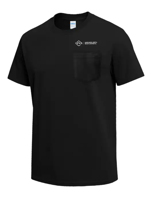 Black Heavyweight 6.1 oz Pocket T-Shirt w/QPWB Logo