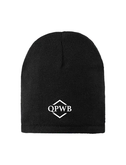 Black Fleece-Lined Beanie Cap w/QPWB Logo