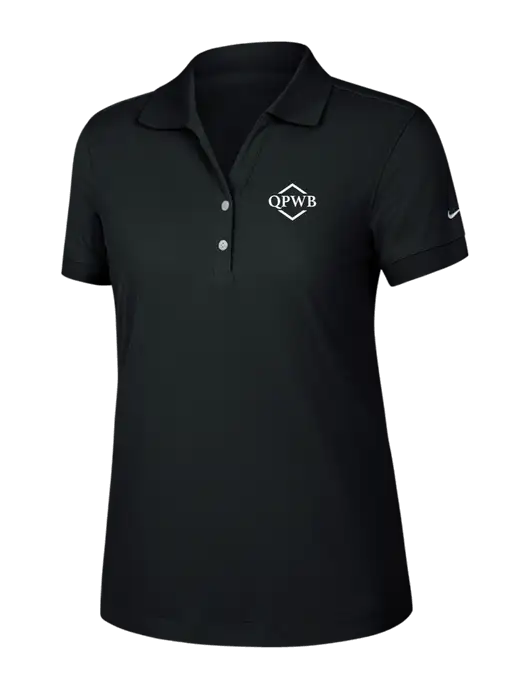 Nike Womens Dri-FIT Classic Black Polo w/QPWB Logo
